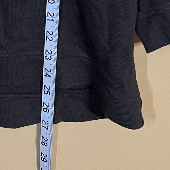 LOFT Dark Blue Scoop Neck 3/4 Sleeve Embroidered Sweatshirt Women L - Picture 3 of 6